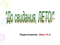 Презентиция на тему До свидания,лето! во второй младшей группе