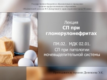 Презентация к лекции на тему: Сестринская помощь при гломерулонефрите