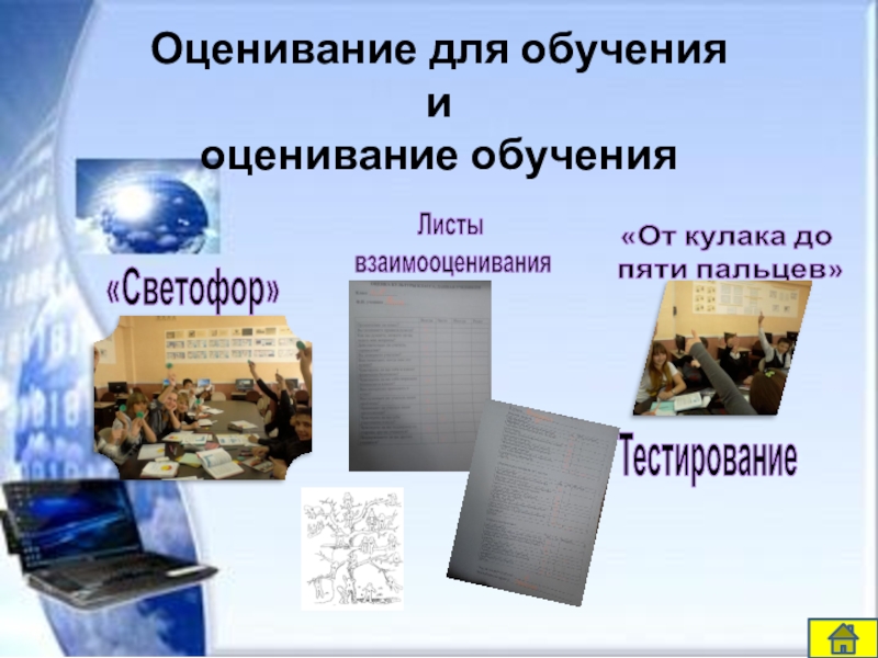 Презентация среднесрочного планирования серии последовательных уроков “информатика, 7 “А” класс” Оценивание для обучения иоценивание обучения«Светофор»«От кулака до пяти пальцев»Листы взаимооцениванияТестирование Оценивание для обучения иоценивание обучения«Светофор»«От кулака до пяти пальцев»Листы взаимооцениванияТестирование