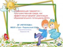 Предметно - пространственная среда в ДОУ