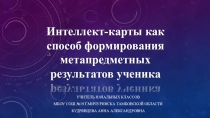 Презентация Интеллект-карты как способ формирования метапредметных результатов ученика