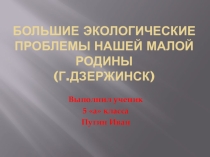 Презентация по географии Большие экологические проблемы моей малой Родины