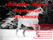 Презентация по исследовательской работе ЛОШАДЬ - ДРУГ И ПОМОЩНИК ЧЕЛОВЕКА