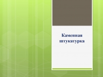 Презентация по теме Декоративные штукатурные растворы