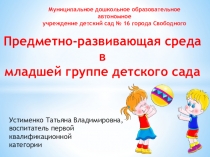 Презентация Передача опыта по развивающей среде в младшей группе