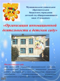 Презентация Организация инновационной деятельности вв ДОУ