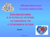Презентация Клетка 10 класс