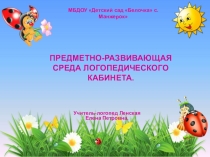 ПРЕДМЕТНО-РАЗВИВАЮЩАЯ СРЕДА ЛОГОПЕДИЧЕСКОГО КАБИНЕТА.
