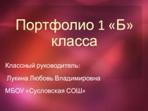 Презентация по самообразованию: Портфолио 1Б класса