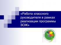 Работа классного руководителя в рамках реализации программы ЗОЖ