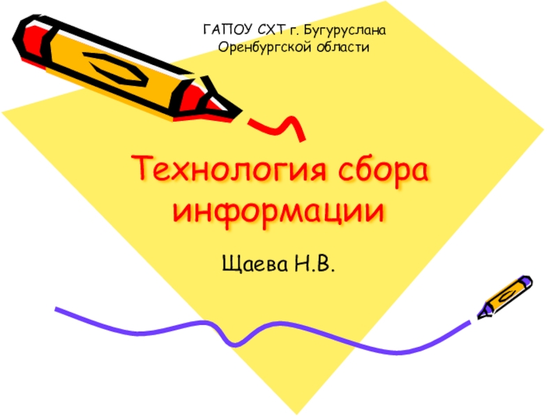 Презентация по ИТ в профессиональной деятельности на тему Технология сбора информации