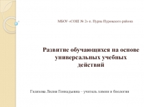 Развитие обучающихся на основе УУД (универсальных учебных действий)
