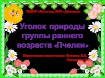 Презентация уголка природы группы раннего возраста