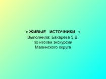 Презентация Живые источники по окружающему миру