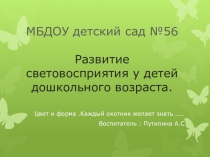 Презентация .Развитие световосприятия у детей дошкольного возраста.