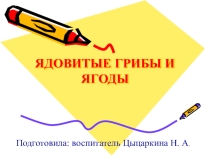 Презентация к занятию Ядовитые грибы и ягоды