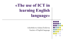The use of ICT in learning English language