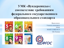 Презентация по иностранному языку на тему УМК Вундеркинды : соответствие требованиям ФГОС.