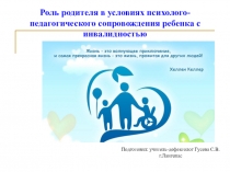 Презентация Сопровождение семей, имеющих детей с инвалидностью
