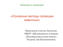 Презентация по биологии на тему Селекция животных