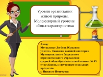 Презентация к уроку по биологии. 9 класс. Тема Молекулярный уровень