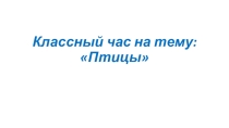 Птицы