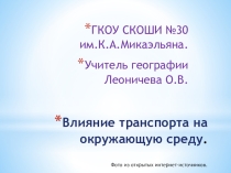 Влияние транспорта на окружающую среду.