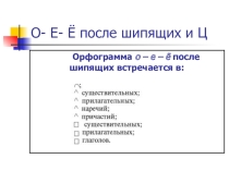 Презентация 0-Е после щипящих