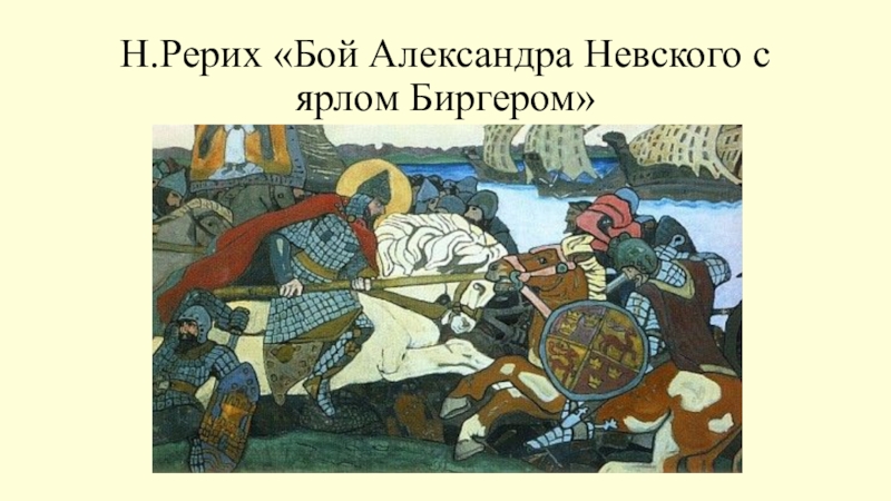 Презентация к уроку ОДНК Не в силе Бог, а в правде! Н.Рерих «Бой Александра Невского с ярлом Биргером» Н.Рерих «Бой Александра Невского с ярлом Биргером»
