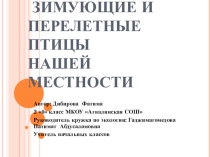 Зимующие и перелетные птицы нашей местности