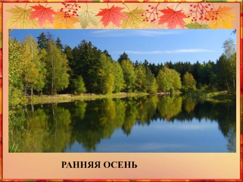 Презентация Как ты осень хороша! РАННЯЯ ОСЕНЬ РАННЯЯ ОСЕНЬ