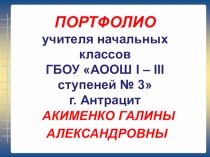 Портфолио учителя начальных классов