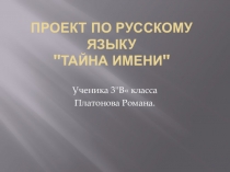 Презентация по проектной деятельности на тему Тайна имени