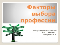 Презентация по профориентации на тему Факторы выбора профессии