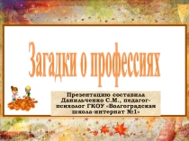 Презентация Загадки о профессиях
