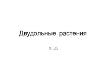 Презентация по биологии на тему Двудольные растения