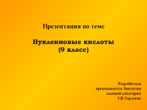 Презентация по биологии на тему Нуклеиновые кислоты