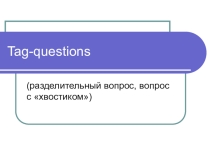 Презентацияпо грамматике английского языка на тему: Разделительные вопросы