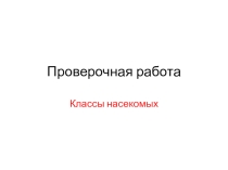 Проверочная работа Классы насекомых: таракановые, прямокрылые, уховертки и паденки