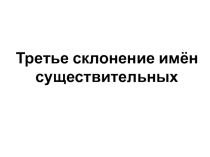 Презентация по русскому языку на тему Третье склонение имен существительных (4 класс).