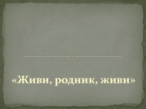Презентация по географии на тему : Живи Родник,живи