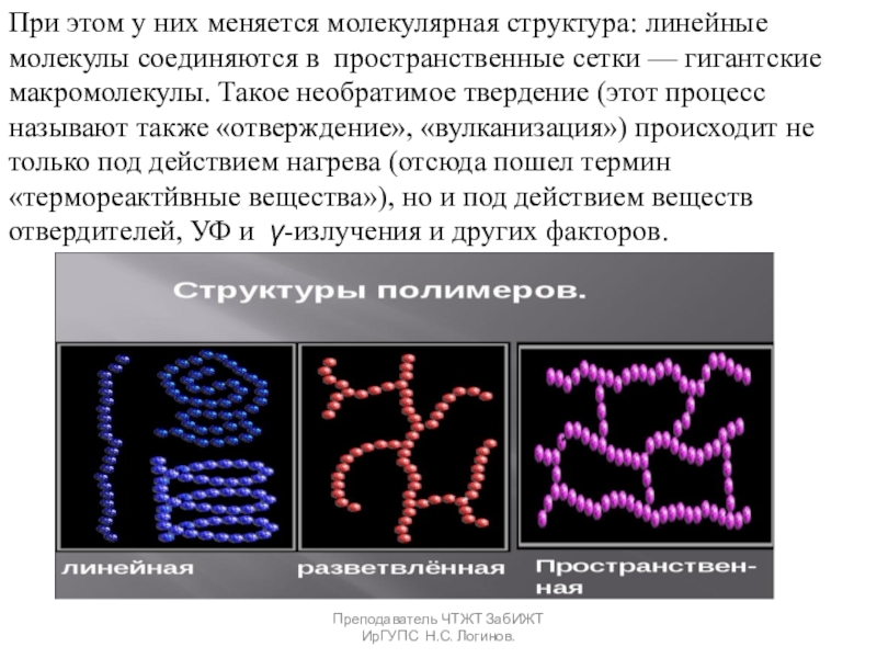 Органические вяжущие вещества. Битумы и дёгти. При этом у них меняется молекулярная структура: линейные молекулы соединяются в При этом у них меняется молекулярная структура: линейные молекулы соединяются в пространственные сетки — гигантские макромолекулы. Такое