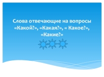 Презентация русский язык 1 класс Слова отвечающие на вопрос какой?какая?какое?какие?