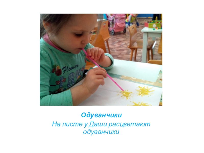 Презентация нетрадиционной техники рисования Кляксография ОдуванчикиНа листе у Даши расцветают одуванчики ОдуванчикиНа листе у Даши расцветают одуванчики