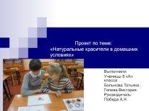 Презентация по химии к проекту Натуральные красители в домашних