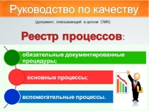 Презентация Реестр процессов СМК