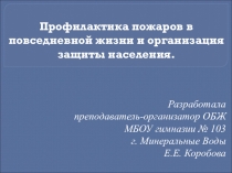 Презентация по ОБЖ Профилактика пожаров в повседневной жизни