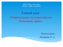 Презентация Удивительное путешествие по Липецкому краю