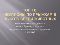 Презентация к уроку физической культуры Топ 10 прыгуны в высоту среди животных (2класс)