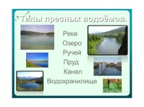 Презентация по окружающему миру на тему Пресные водоёмы (4 класс)